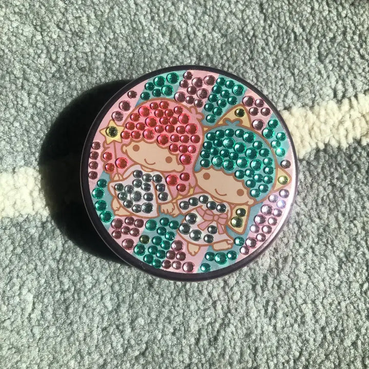 [BUNJANG] Little Twin Stars Kiki &amp; Lala Vintage Round Storage Case / 리틀트윈스타 키키라라 고전 원형 보관함 케이스 산리오