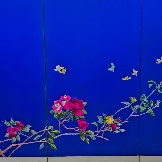 [BUNJANG] Embroidered Flower and Bird Screen / 고급 자수병풍