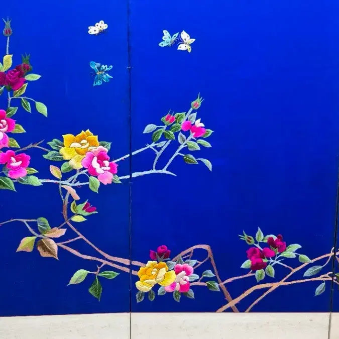 [BUNJANG] Embroidered Flower and Bird Screen / 고급 자수병풍