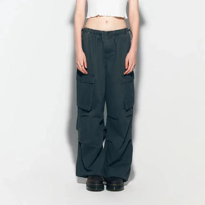 [SOLD OUT] 에즈이프캘리 워시 파라슈트 카고팬츠 그레이