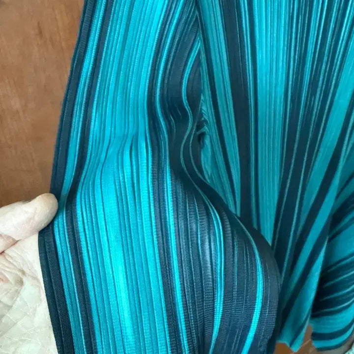 [BUNJANG] Blue Pleated Long Sleeve Tunic / 블루 플리츠 롱 슬리브 튜닉