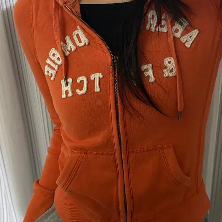 [BUNJANG] Abercrombie Orange Hoodie XS / 아베크롬비 오렌지 후드집업 xs