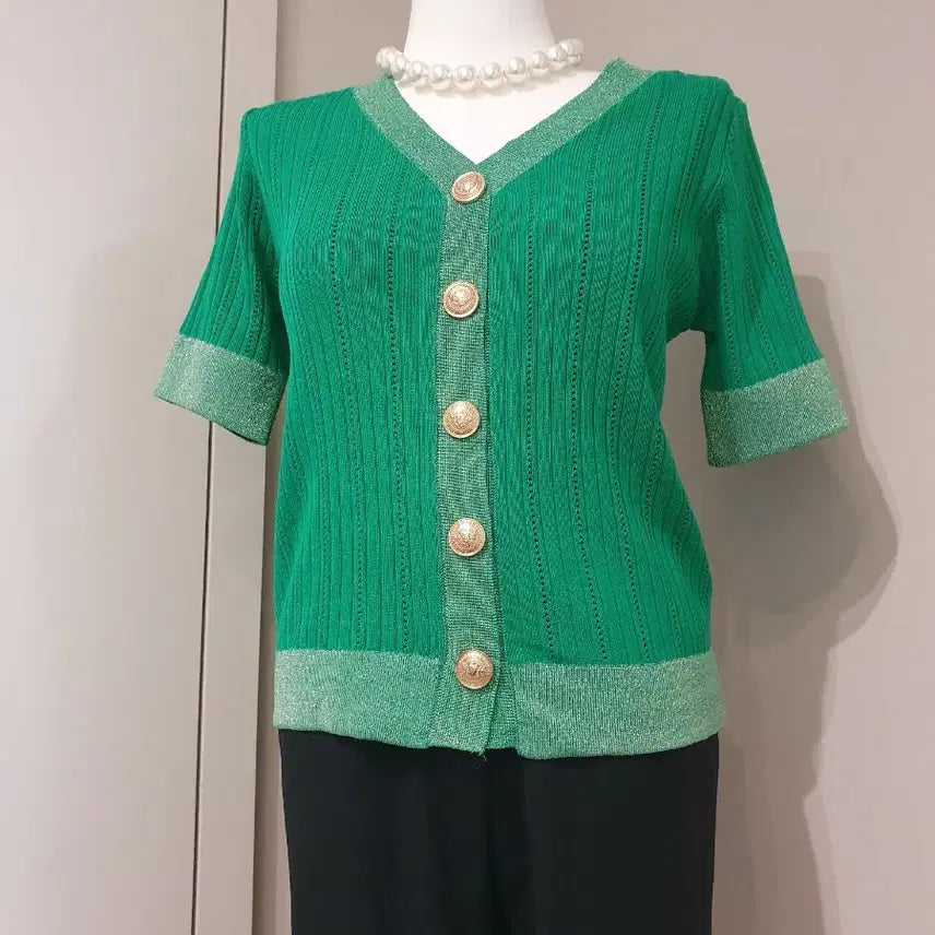 [BUNJANG] Valleygirl Green Knit Cardigan / Valleygirl 그린 니트 가디건