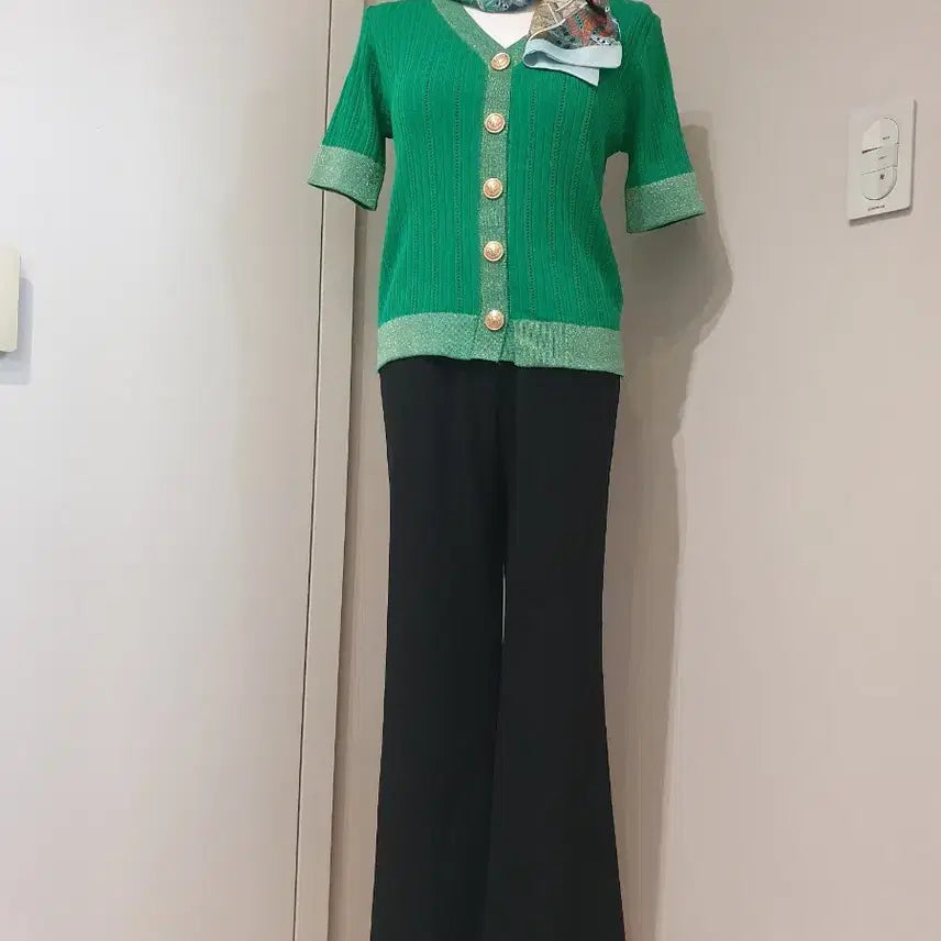 [BUNJANG] Valleygirl Green Knit Cardigan / Valleygirl 그린 니트 가디건