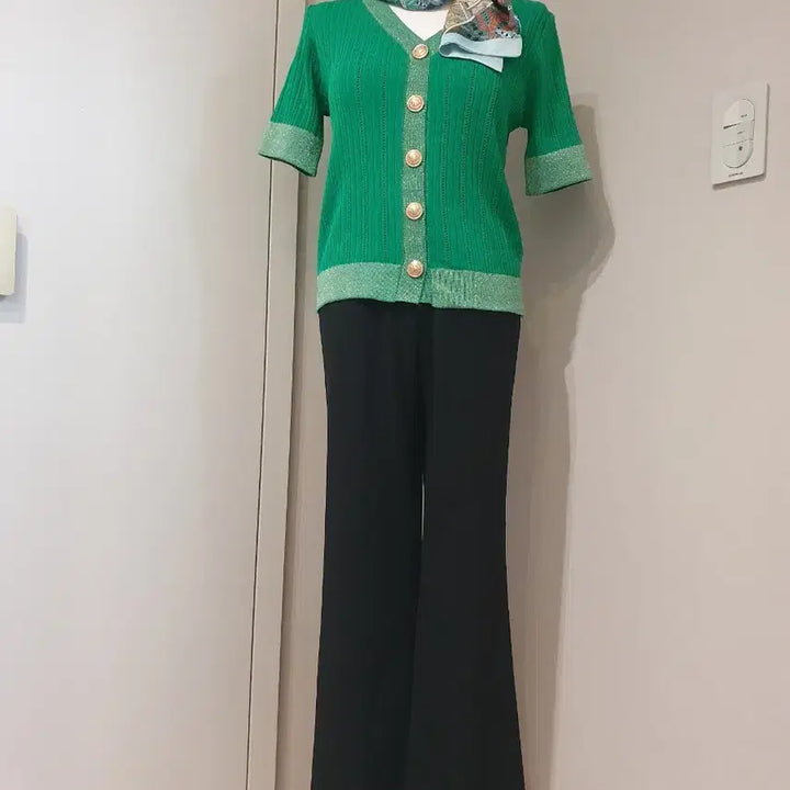 [BUNJANG] Valleygirl Green Knit Cardigan / Valleygirl 그린 니트 가디건