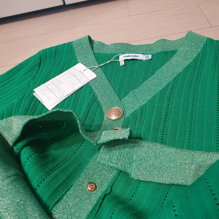 [BUNJANG] Valleygirl Green Knit Cardigan / Valleygirl 그린 니트 가디건