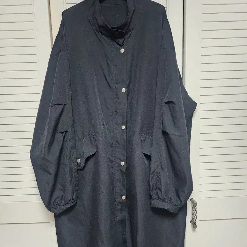 [BUNJANG] Black Long Shirt Jacket / 블랙 롱 셔츠형 자켓 스타일