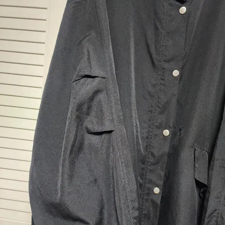 [BUNJANG] Black Long Shirt Jacket / 블랙 롱 셔츠형 자켓 스타일