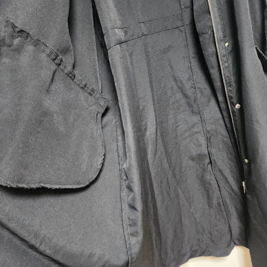 [BUNJANG] Black Long Shirt Jacket / 블랙 롱 셔츠형 자켓 스타일