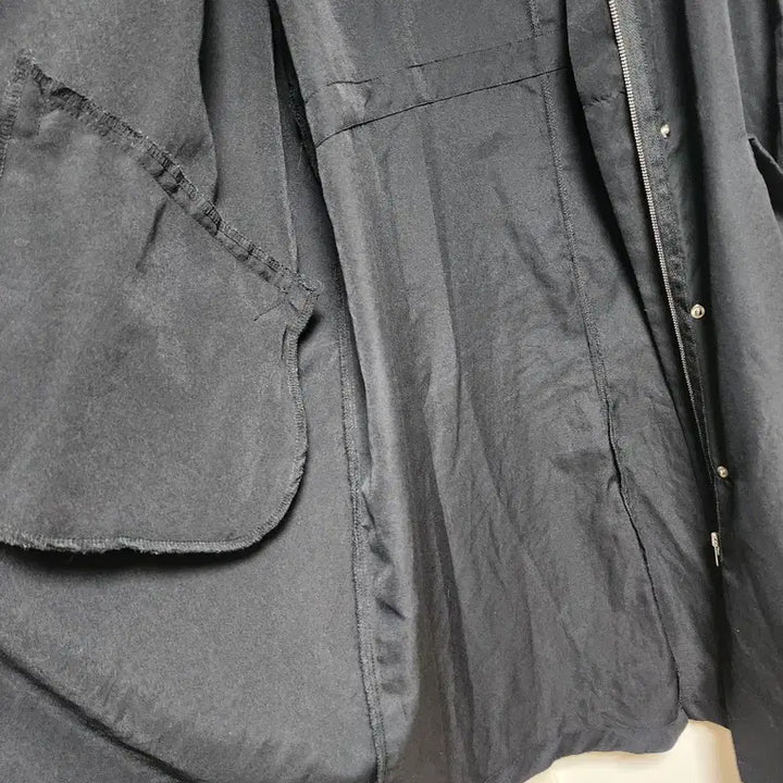 [BUNJANG] Black Long Shirt Jacket / 블랙 롱 셔츠형 자켓 스타일