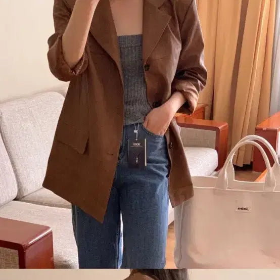 [BUNJANG] Miel Leather Jacket / 미엘 가죽자켓