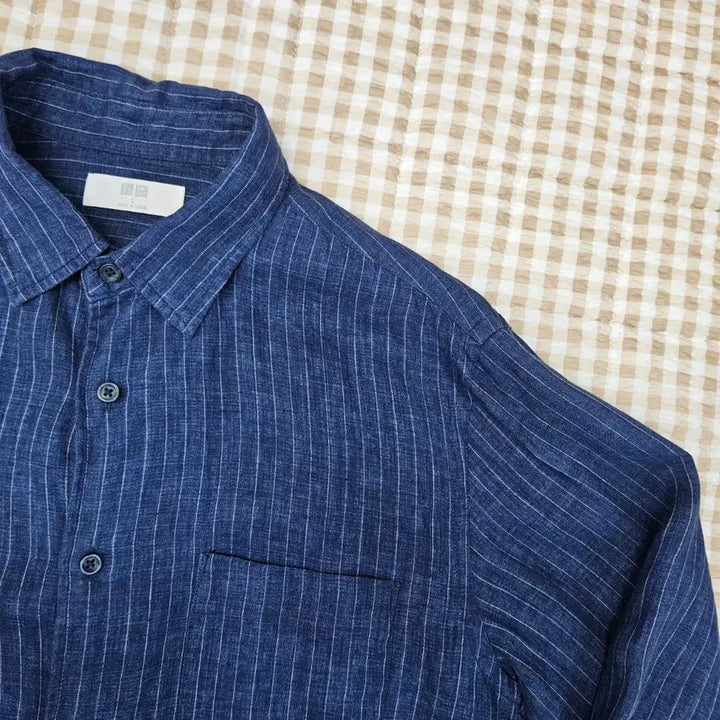[BUNJANG] Uniqlo Linen Long Sleeve Shirt / 유니클로 마100 긴소매 셔츠 남자100