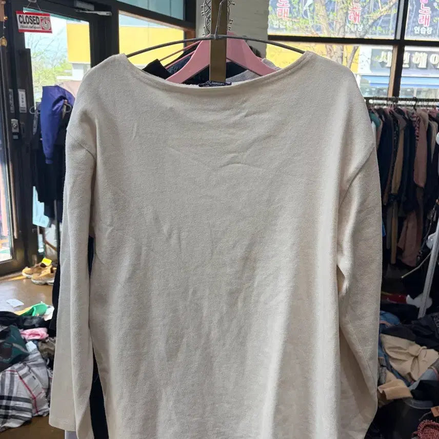 [BUNJANG] Saint James Ivory Cotton Short Sleeve T-shirt / 세인트제임스 아이보리색 면 반팔 티셔츠