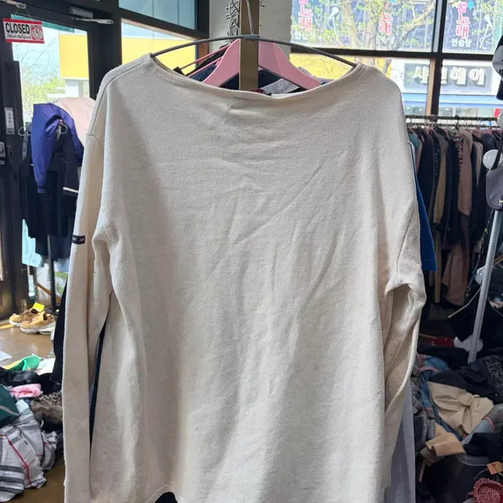 [BUNJANG] Saint James Ivory Cotton Short Sleeve T-shirt / 세인트제임스 아이보리색 면 반팔 티셔츠