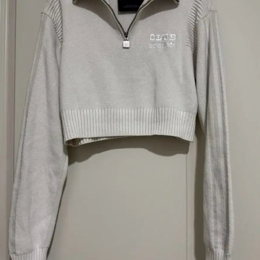 [BUNJANG] Adidas Half Zip Crop Knit Sweater / 클럽 아디다스 하프 집업 크롭 니트
