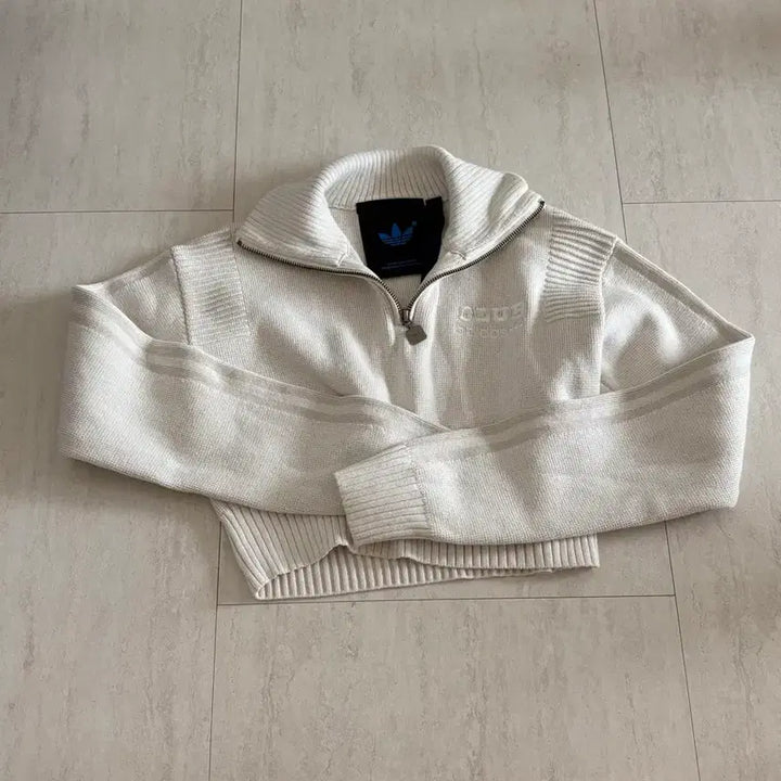 [BUNJANG] Adidas Half Zip Crop Knit Sweater / 클럽 아디다스 하프 집업 크롭 니트