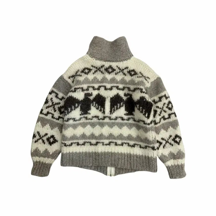 [SOLD OUT] GEMBONY 90s 여자 여성 빈티지 코위찬 숄카라 니트 집업 가디건