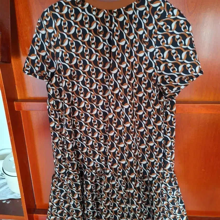[BUNJANG] Patterned Mini Short-Sleeve Dress / 패턴 반팔 미니 원피스