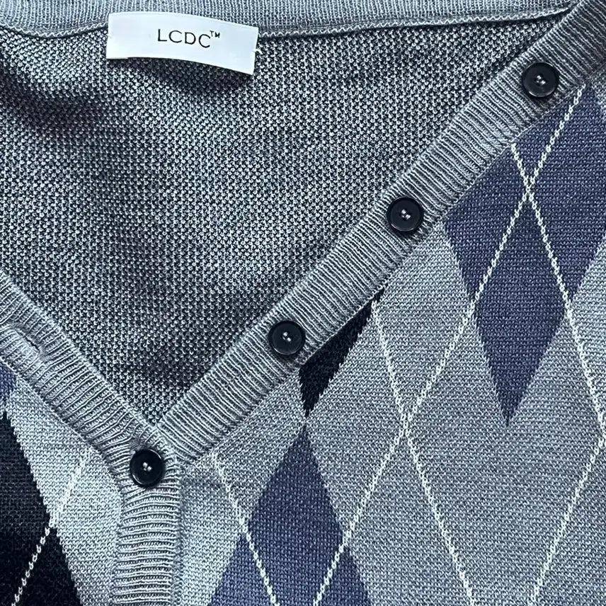 [BUNJANG] LCDC TM Argyle Check Cardigan / 엘씨디씨티엠 ARGYLE CHECK CARDIGAN