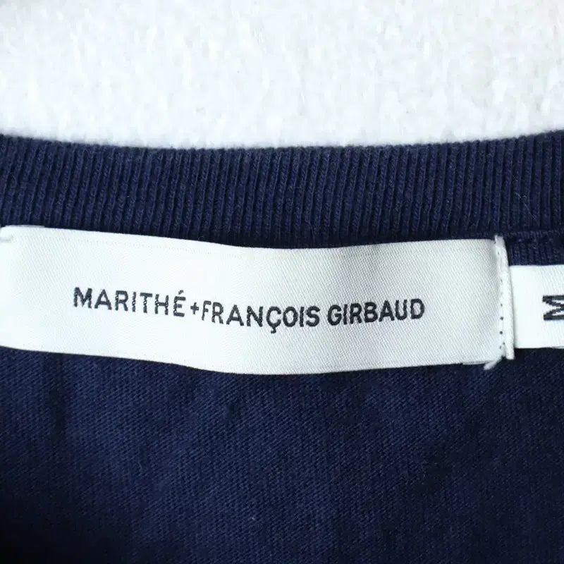 [BUNJANG] Marithe Francois Girbaud Semi-Crop Big Logo T-shirt / W(M) 마리떼프랑소와저버 반팔 티셔츠 빅로고 세미크롭 네이비-182F5