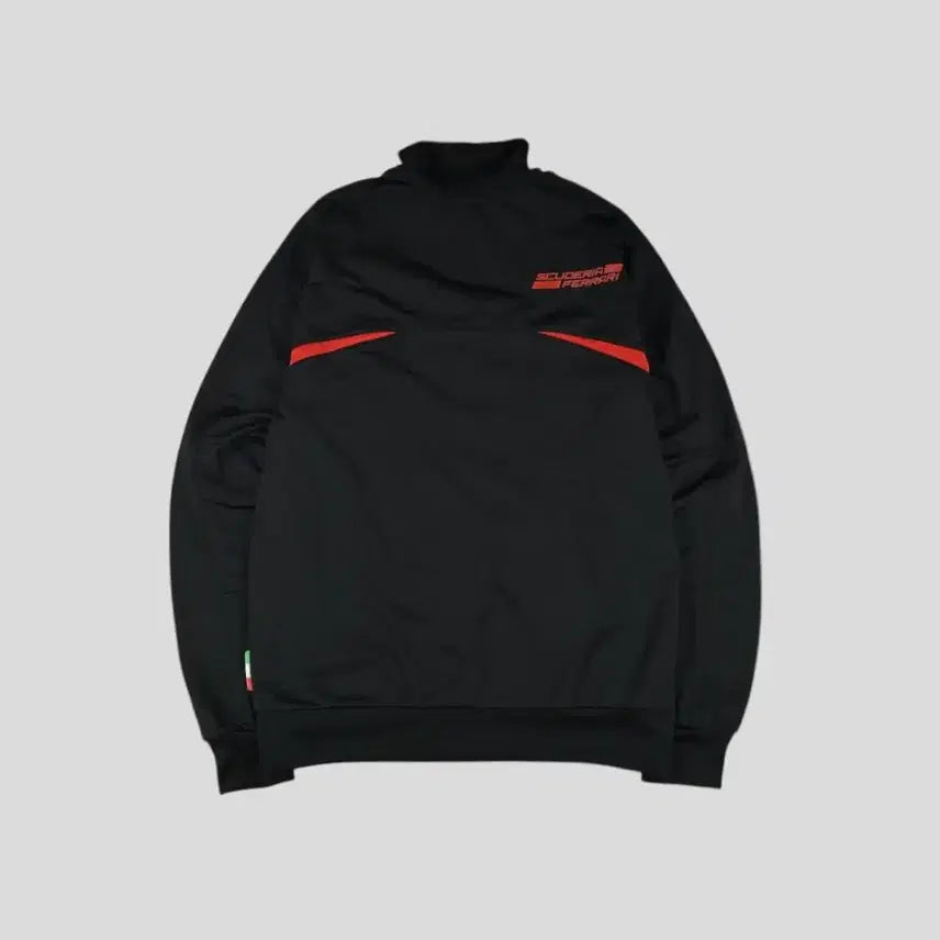 [BUNJANG] FERRARI Puma Red Black Logo Elbow Patch Old School Jacket / FERRARI 페라리 X 퓨마 레드 블랙 배색 로고 엘보우패치 올드스쿨