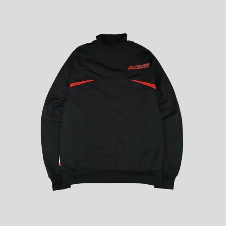 [BUNJANG] FERRARI Puma Red Black Logo Elbow Patch Old School Jacket / FERRARI 페라리 X 퓨마 레드 블랙 배색 로고 엘보우패치 올드스쿨