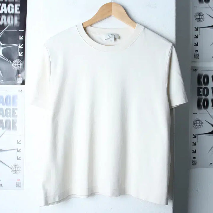 [BUNJANG] Cos Basic Short-Sleeved T-shirt Beige / W(XL-2XL) 코스 반팔 티셔츠 빅사이즈 베이지 무지 크롭-182F7