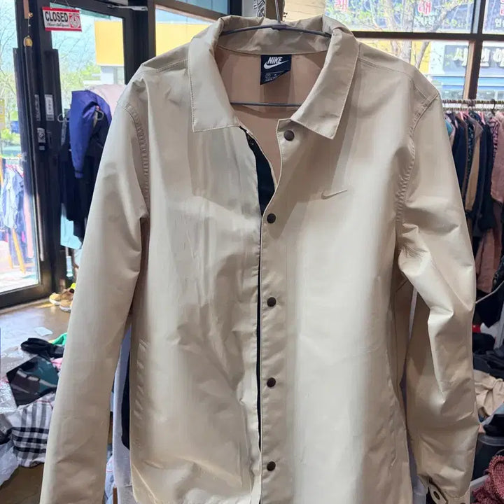 [BUNJANG] Nike Coach Jacket Beige / 나이키 코치 자켓 베이지