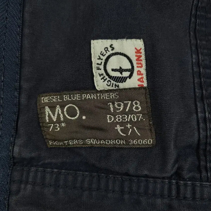 [SOLD OUT] DIESEL 디젤 블루 팬더스 흑청워싱 어깨견장 포포켓 밀리터리 펑크 사