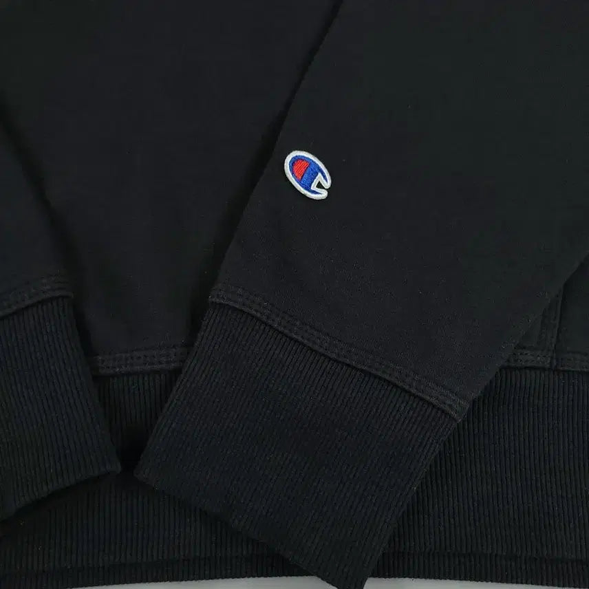 [SOLD OUT] 챔피온 블랙 톤톤 로고 기모 코튼 후드 티셔츠 XL