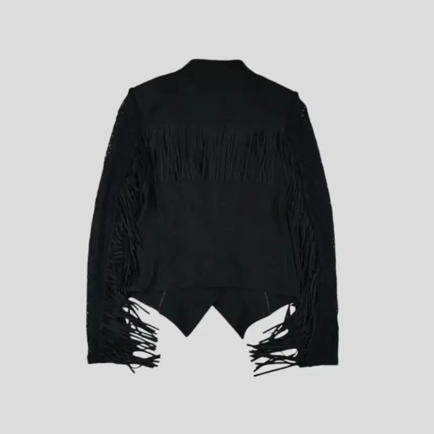 [BUNJANG] EGOIST Black 펀칭 Asymmetric Lace Fringe Top / EGOIST 에고이스트 블랙 펀칭 언발란스 레이스 프린지 고딕 고스 페미