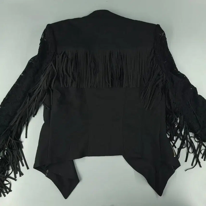 [BUNJANG] EGOIST Black 펀칭 Asymmetric Lace Fringe Top / EGOIST 에고이스트 블랙 펀칭 언발란스 레이스 프린지 고딕 고스 페미