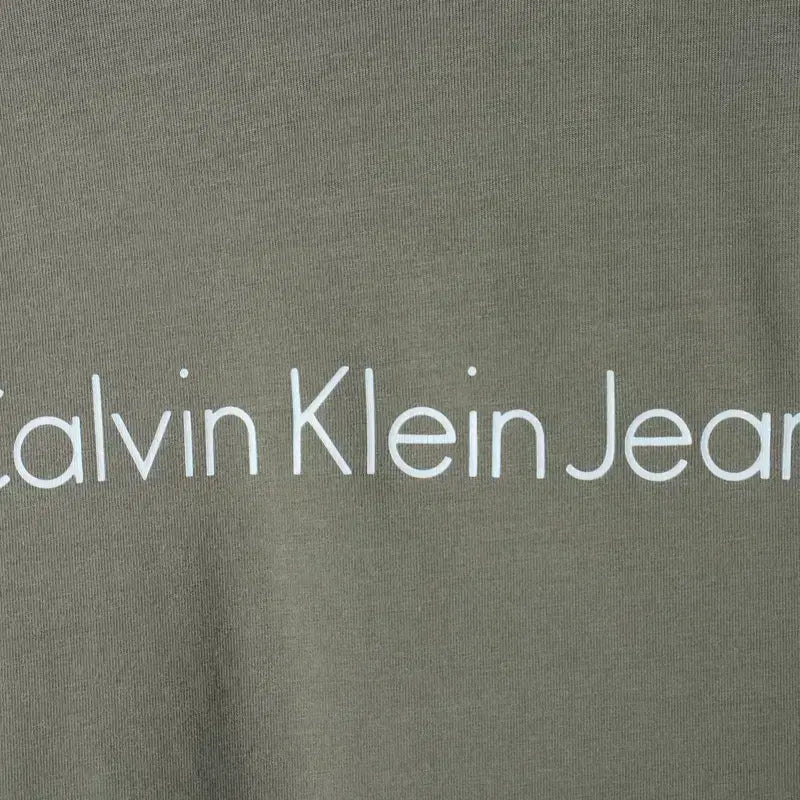 [BUNJANG] Calvin Klein Lettering T-shirt (XL-2XL) - Khaki / (XL-2XL) 캘빈클라인 반팔 티셔츠 빅사이즈 레터링 카키-182F9