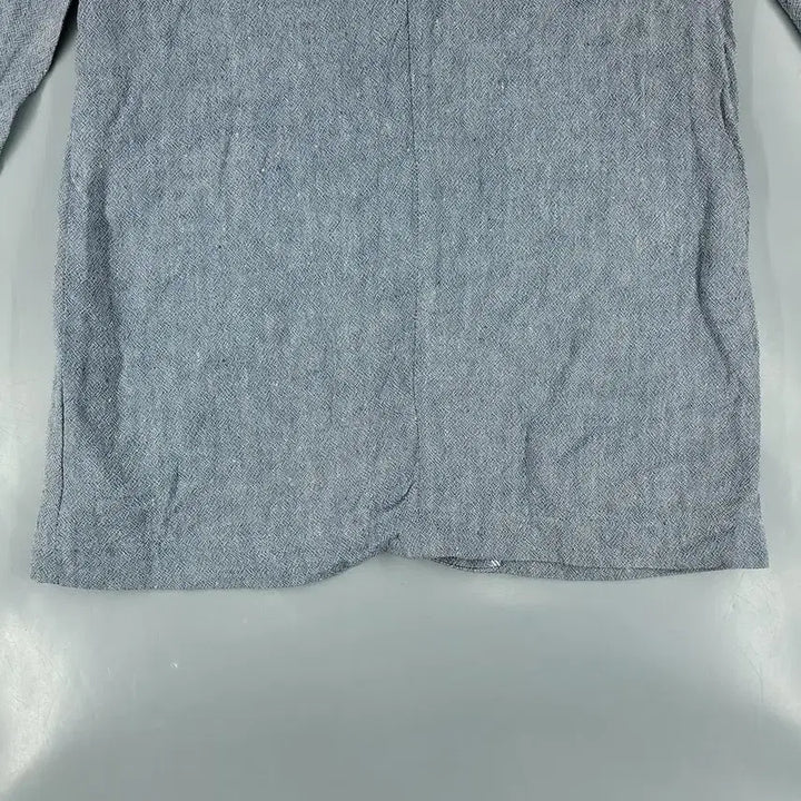 [BUNJANG] Tommy Hilfiger Linen Blend Single Blazer / 타미힐피거 블루 그레이 화이트 배색 보카시 원버튼 린넨블렌드 싱글 블레이