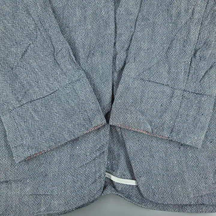 [BUNJANG] Tommy Hilfiger Linen Blend Single Blazer / 타미힐피거 블루 그레이 화이트 배색 보카시 원버튼 린넨블렌드 싱글 블레이