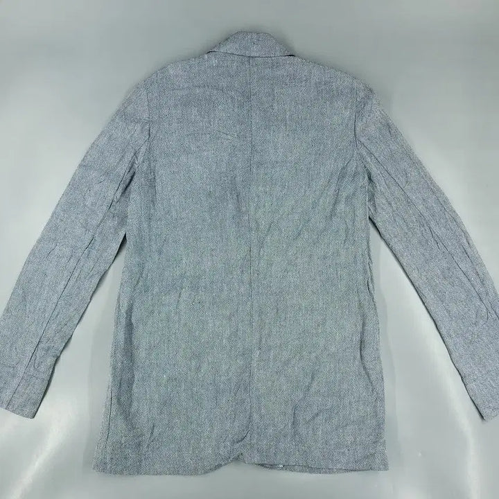 [BUNJANG] Tommy Hilfiger Linen Blend Single Blazer / 타미힐피거 블루 그레이 화이트 배색 보카시 원버튼 린넨블렌드 싱글 블레이