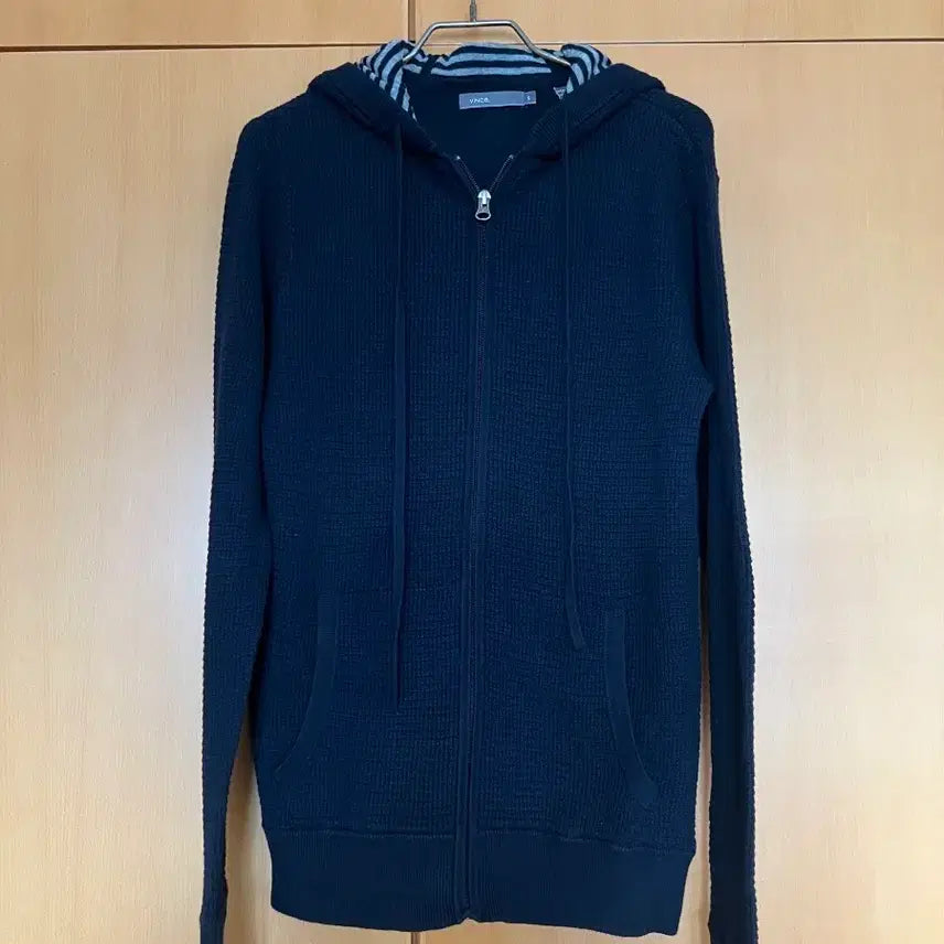 [BUNJANG] Vince Navy Hooded Knit Zip-up / 정품 Vince 빈스 네이비 후드 니트 집업