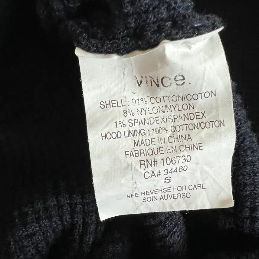 [BUNJANG] Vince Navy Hooded Knit Zip-up / 정품 Vince 빈스 네이비 후드 니트 집업