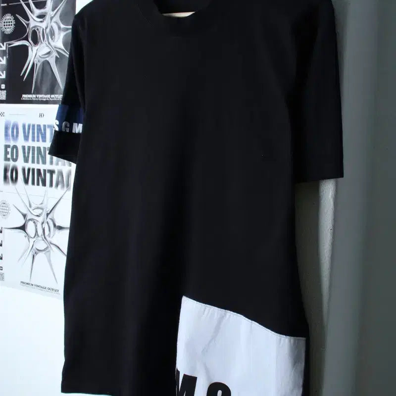 [BUNJANG] MSGM Black T-Shirt / (M) 엠에스지엠 반팔 티셔츠 블랙 이태리-182FA