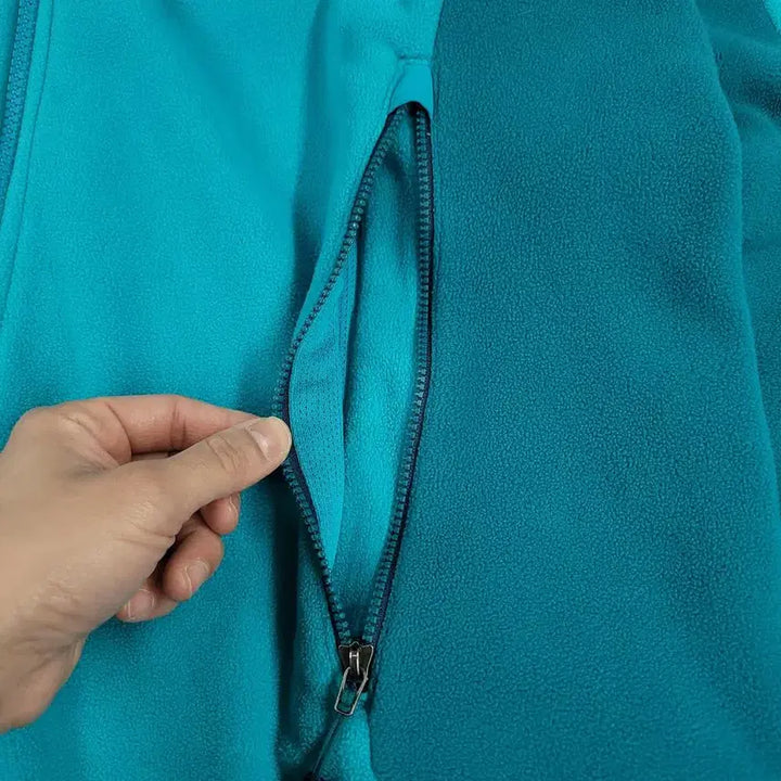 [BUNJANG] Adidas Fleece Jacket / 아디다스 라이트블루 청록 옐로우 배색 로고 레글런 기모 플리스 후리스 자