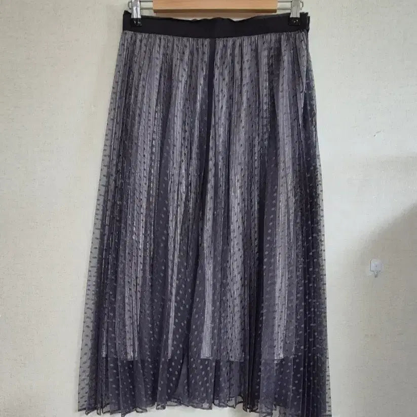 [BUNJANG] SJSJ Dot Pleated Long Skirt / 한섬 SJSJ 도트  롱 스커트 샤롱스커트