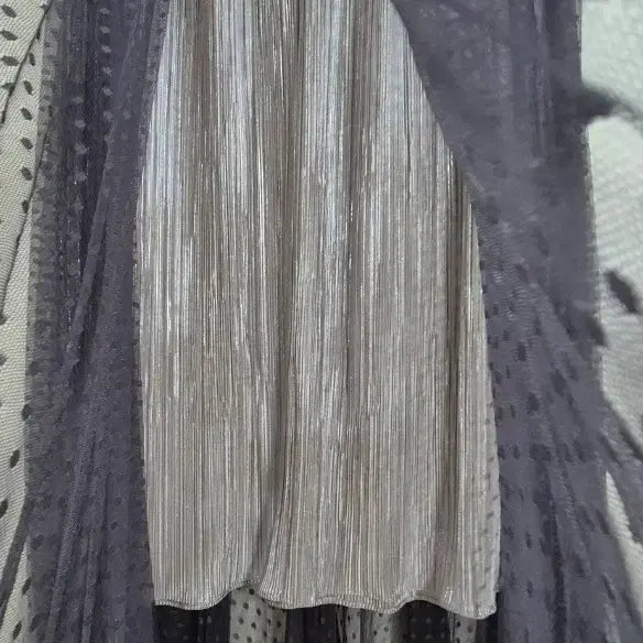 [BUNJANG] SJSJ Dot Pleated Long Skirt / 한섬 SJSJ 도트  롱 스커트 샤롱스커트