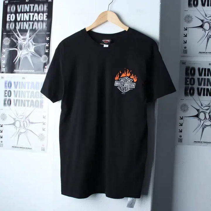[BUNJANG] Harley-Davidson Motorcycle Graphic T-shirt / (M-L) 할리데이비슨 반팔 티셔츠 바이크 타이거 서울 불꽃-182FC