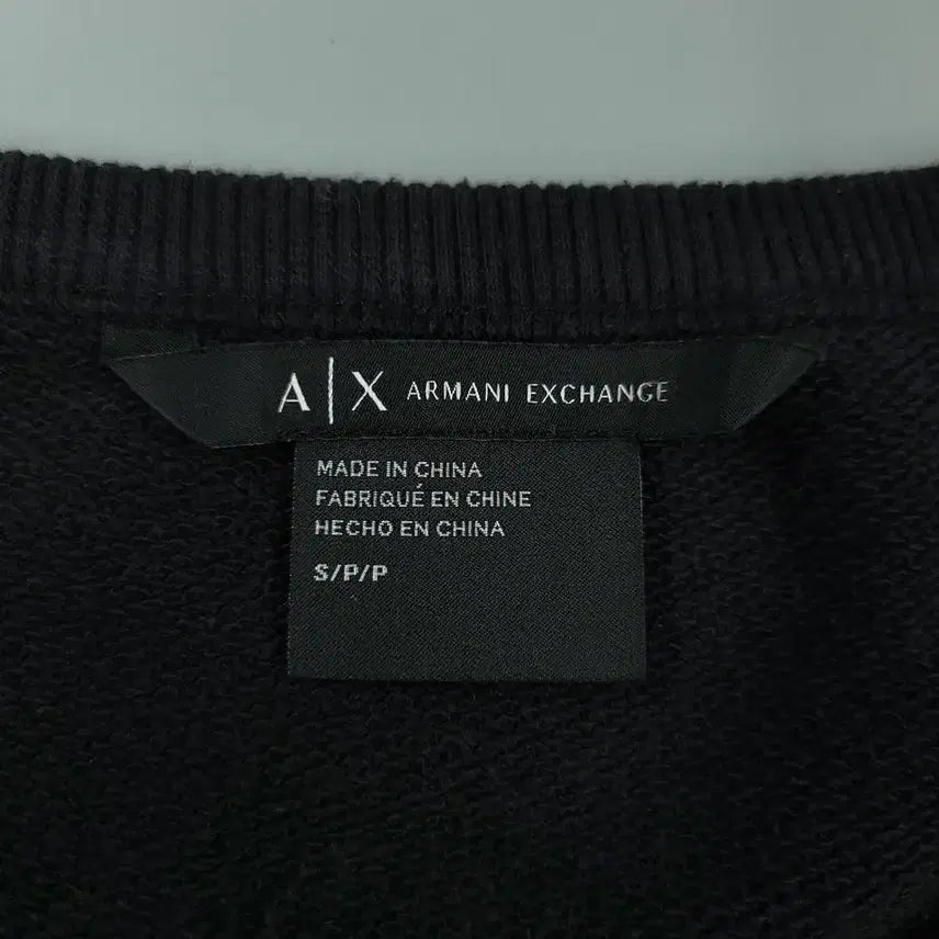[BUNJANG] Armani Exchange Black Steel Logo Crop Fit Lace Top / ARMANI EXCHANGE 아르마니 블랙 스틸로고 크롭핏 펀칭 레이스