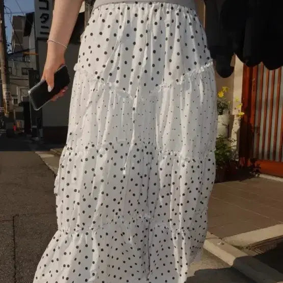 [BUNJANG] Our Cabinet Dot Unique Long Skirt / 아워캐비넷 도트 유니크 롱스커트