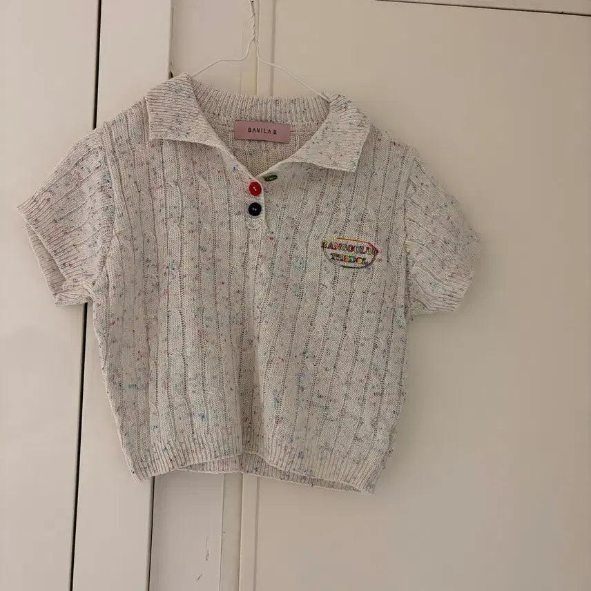 [BUNJANG] Vanilla.B Knitted Short Sleeve Polo Shirt / 바닐라비 니트 반팔 카라티