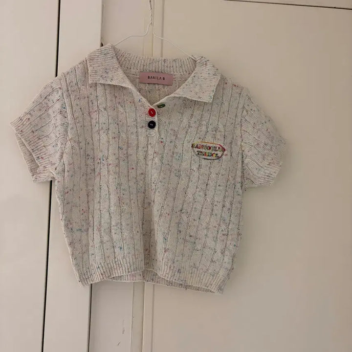 [BUNJANG] Vanilla.B Knitted Short Sleeve Polo Shirt / 바닐라비 니트 반팔 카라티