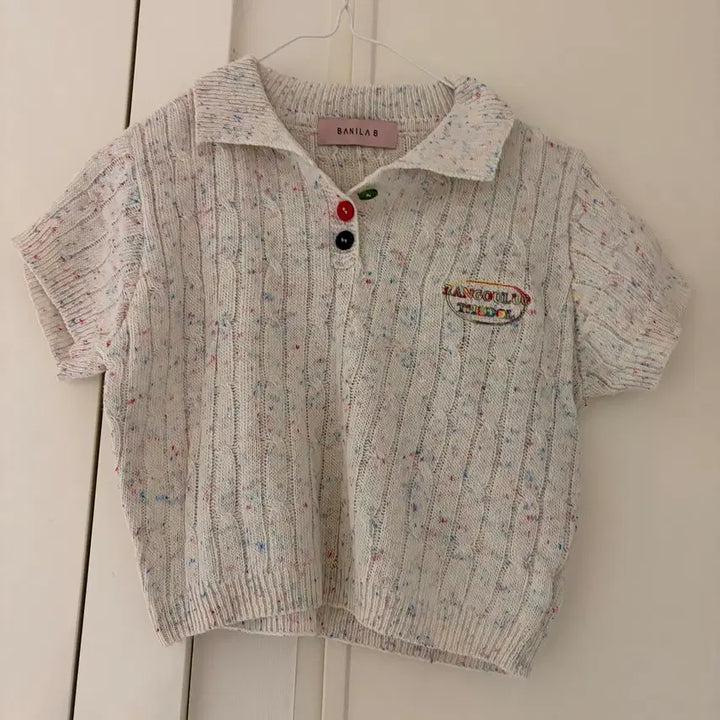 [BUNJANG] Vanilla.B Knitted Short Sleeve Polo Shirt / 바닐라비 니트 반팔 카라티