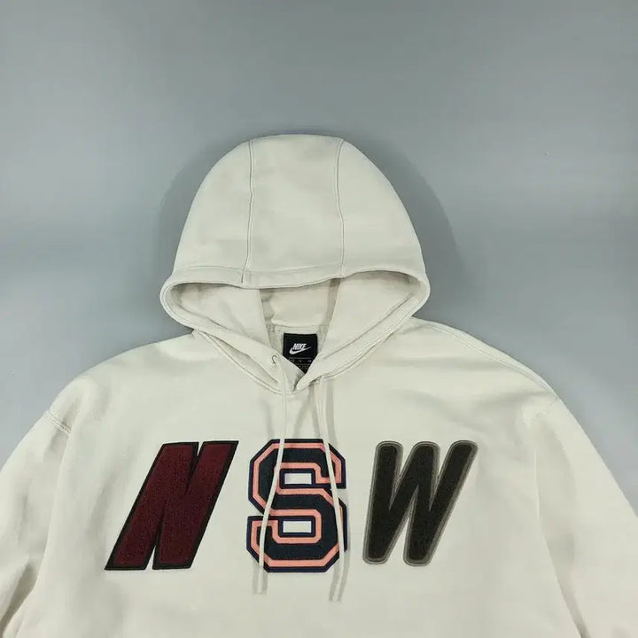 [BUNJANG] Nike Ivory Multi-color NSW Spellout Big Boucle Logo Sweatshirt / 나이키 아이보리톤 멀티컬러 NSW 스펠아웃 빅 부클로고 기모 코튼블렌드