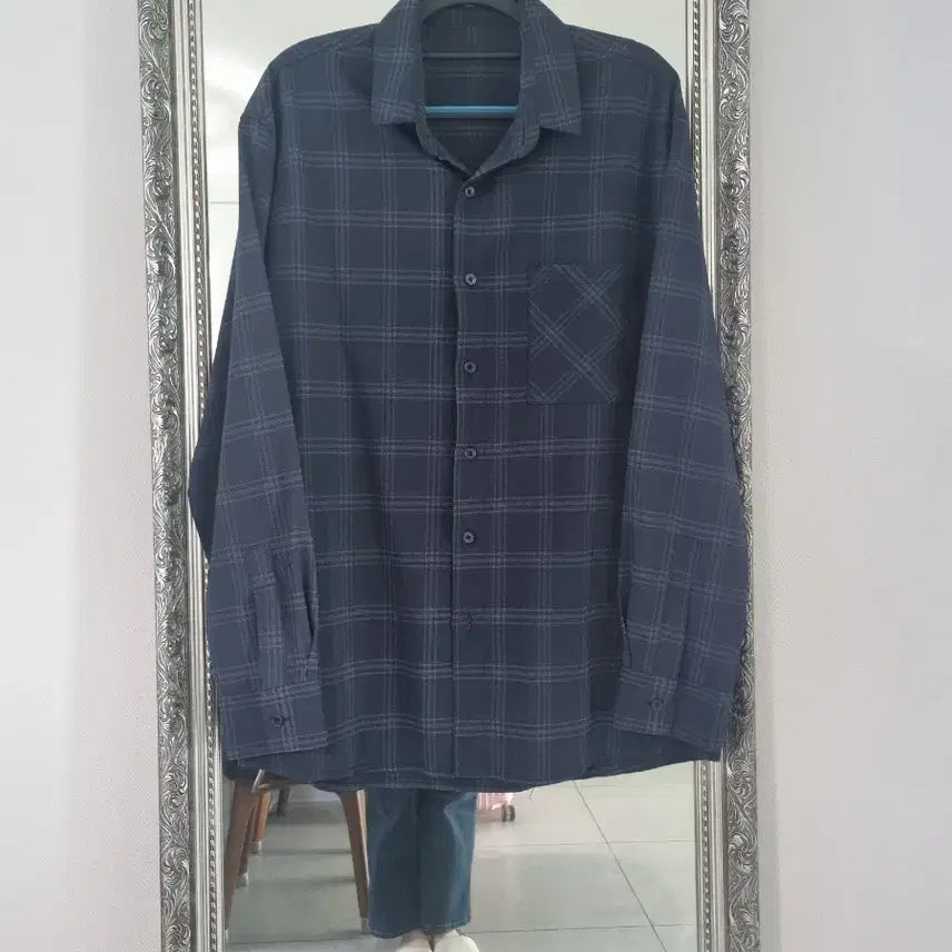 [BUNJANG] DRAW FIT Linen Blend Check Shirt (L) / 드로우핏(DRAW FIT) 린넨 혼방 체크 셔츠 (L)